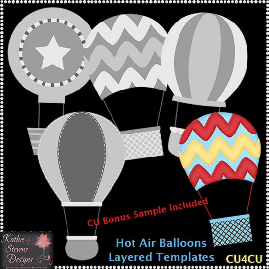 Hot Air Balloons - Layered Templates - CU4CU - Click Image to Close