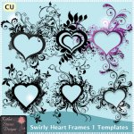 Swirly Heart Frames 1 Templates TS - CU