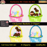 Easter Baskets 2 Clipart - CU