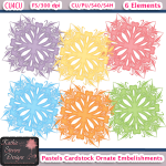 Pastels Ornate Cardstock Embelishments - CU4CU