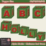 Alpha Blocks - Chrismas Red Green - Tagger Size CU
