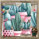 CU Watercolour For the love of Cactus Clipart 7
