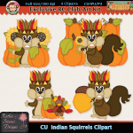 Indian Squirrels Clipart - CU
