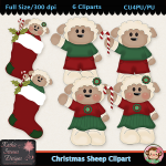 Christmas Sheep Clipart - CU