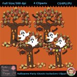 Halloween Party Ghosts Exclusives Clipart - CU