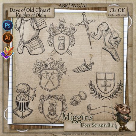 CU Hand Drawn Knights of Old Brush Pack 3