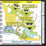 Bathroom Frogs Clipart - CU
