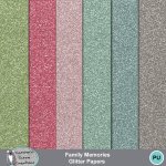 Family Memories glitter papers