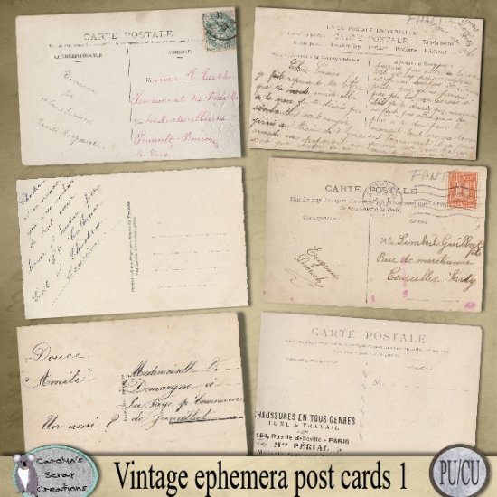 Vintage ephemera post cards 1 - Click Image to Close