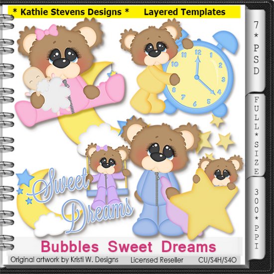 Bubbles Sweet Dreams Layered Templates - CU - Click Image to Close