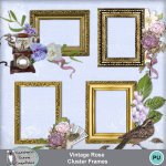Vintage Rose Cluster Frames