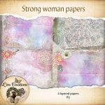 Strong woman layered papers