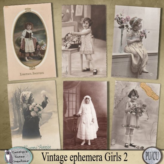 Vintage ephemera girls 2 - Click Image to Close