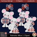 Patriotic Mice 1 Clipart - CU