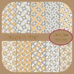 Orange & Grey Patterned Papers