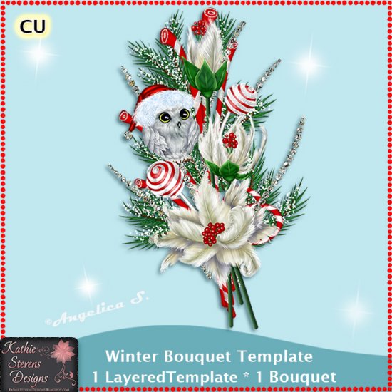 Winter Bouquet - Layered Template CU - Click Image to Close