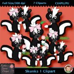 Skunks 1 Clipart - CU