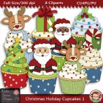 Christmas Holiday Cupcakes 1 - CU