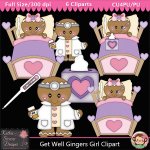 Get Well Gingers Girl Clipart - CU