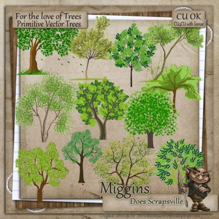 CU Hand Drawn For the love of Trees Primitive Vector Trees