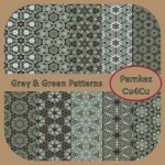 Grey & Green Patterned Papers