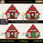 North Pole Houses Clipart - CU