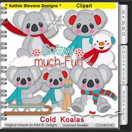 Cold Koalas Clipart - CU
