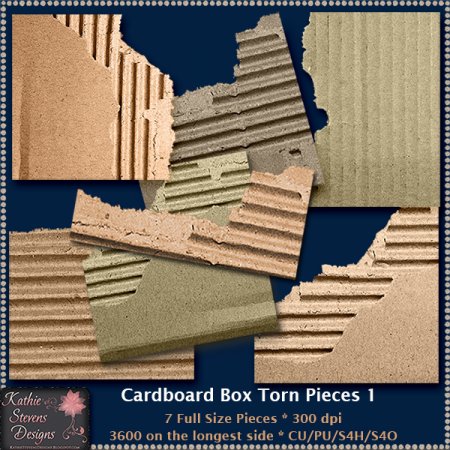 Cardboard Box Torn Pieces 1 CU