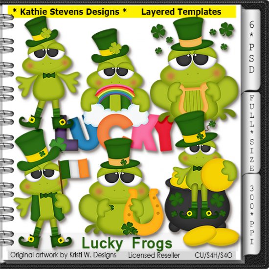 Lucky Frogs Layered Templates - CU - Click Image to Close