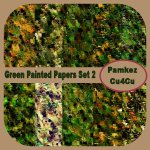 Green Painted Papers Set 2