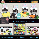 Easter Puppies 1 Clipart - CU
