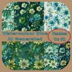 AI Watercolour Blue Flower Papers