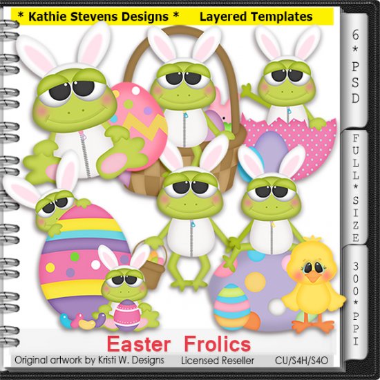 Easter Frolics Frogs Layered Templates - CU - Click Image to Close