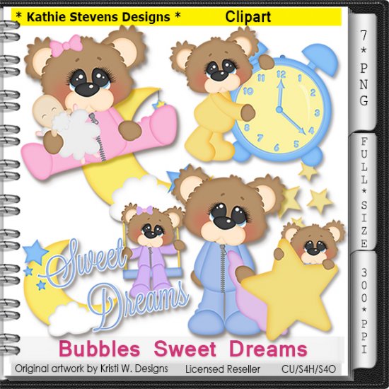 Bubbles Sweet Dreams Clipart - CU - Click Image to Close