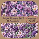 AI Purple Flowers Set 3