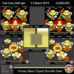 Honey Bees Clipart Bundle Super Deal - CU