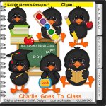 Charlie Goes To Class Clipart - CU