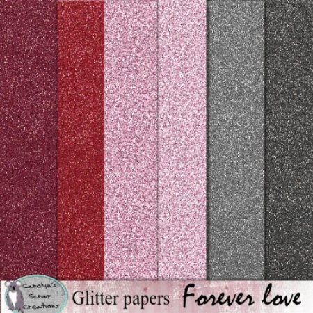 Forever love glitter papers