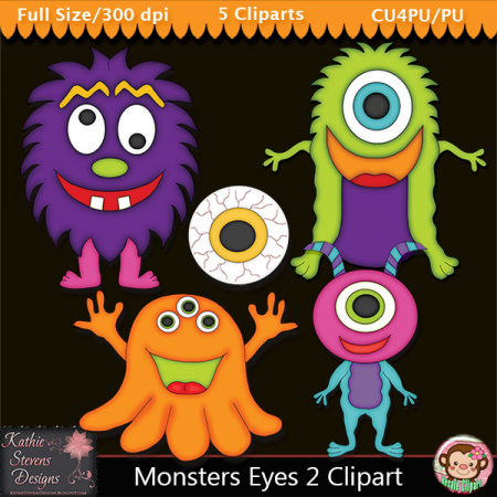 Monsters Eyes 2 Clipart - CU