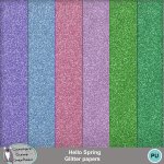 Hello Spring Glitter papers