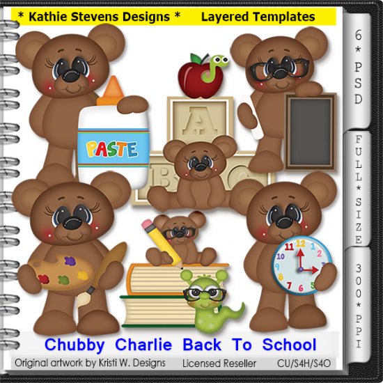Chubby Charlie Back To School Layered Templates - CU - Click Image to Close