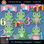 Birthday Froggies 1 Clipart - CU
