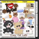 Crazy Cat Lady Clipart - CU