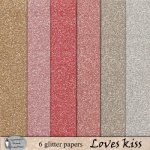 Loves Kiss Glitter Papers