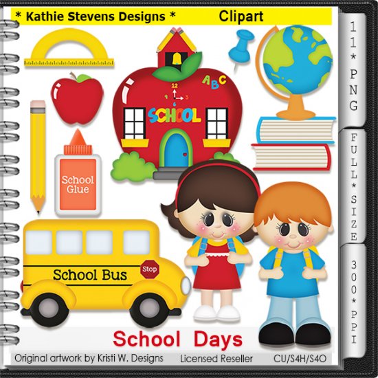 School Days Clipart - CU - Click Image to Close