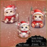 AI - Santa Kittens On A Swing