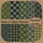 Green & Yellow Patterned Papers
