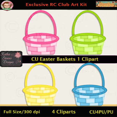 Easter Baskets 1 Clipart - CU