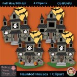 Haunted Houses 1 Clipart - CU