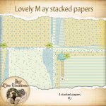 Lovely May stacked papers